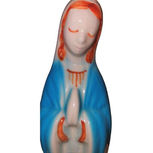 Vintage Ceramic Virgin Mary Planter Figurine - Picture 8 of 10